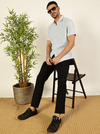 Thomas Scott Men Premium Spread Collar Textured Casual Shirt