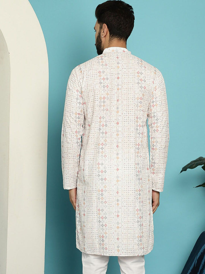 SOJANYA Kurta Kerja Benang Bercetak Geometrik