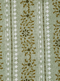 Moda Rapido X KLOTTHE Green & Brown Floral 400 TC Single Bedsheet with 1 Pillow Covers
