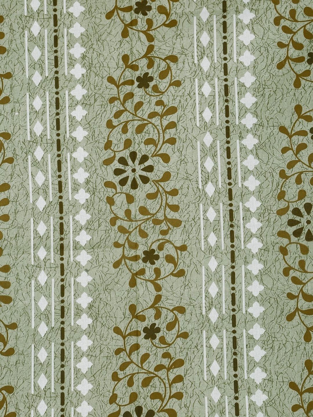 Moda Rapido X KLOTTHE Green & Brown Floral 400 TC Single Bedsheet with 1 Pillow Covers