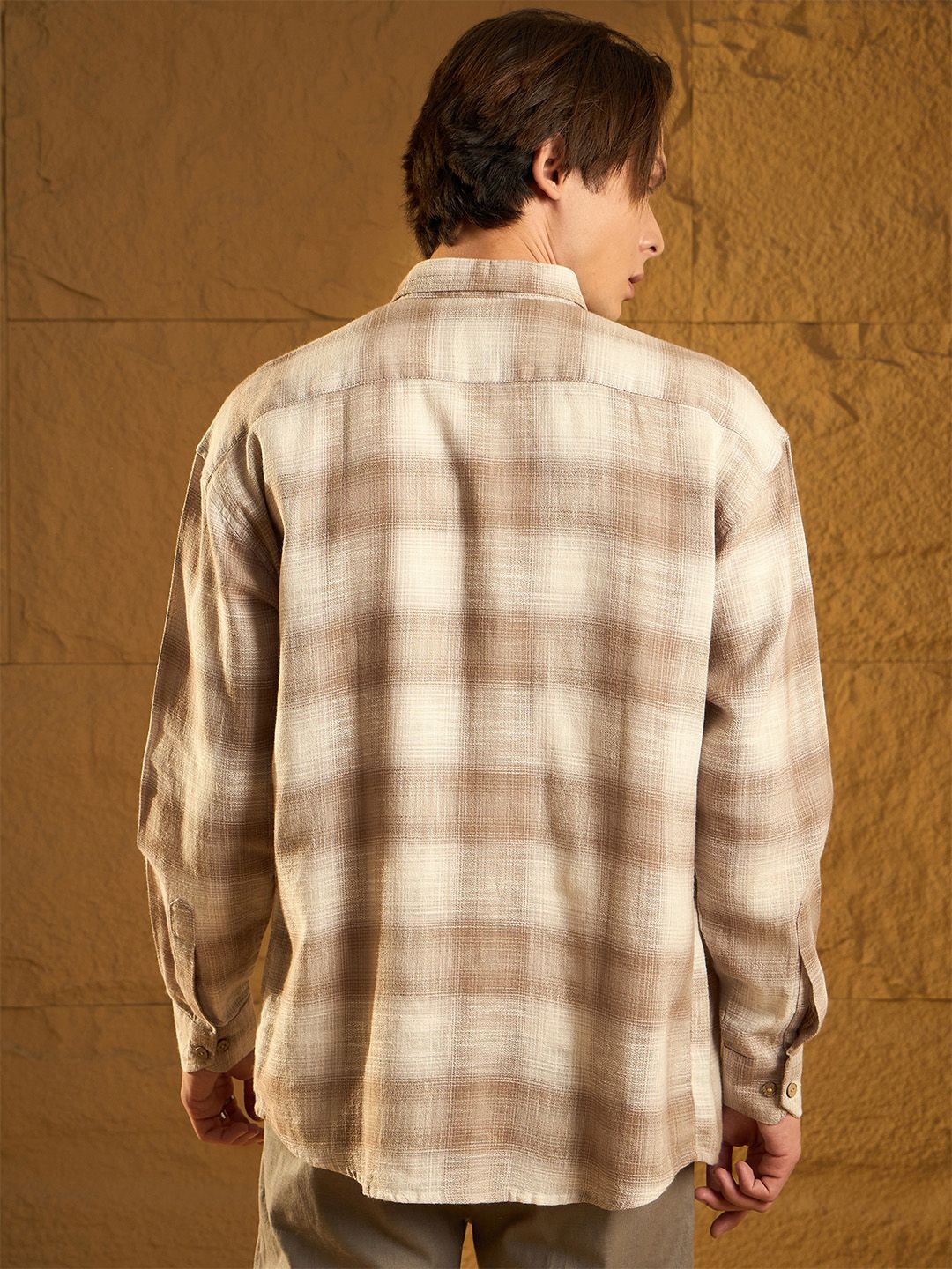 Dennison Men Drop Shoulder Oversized Checked Shirt