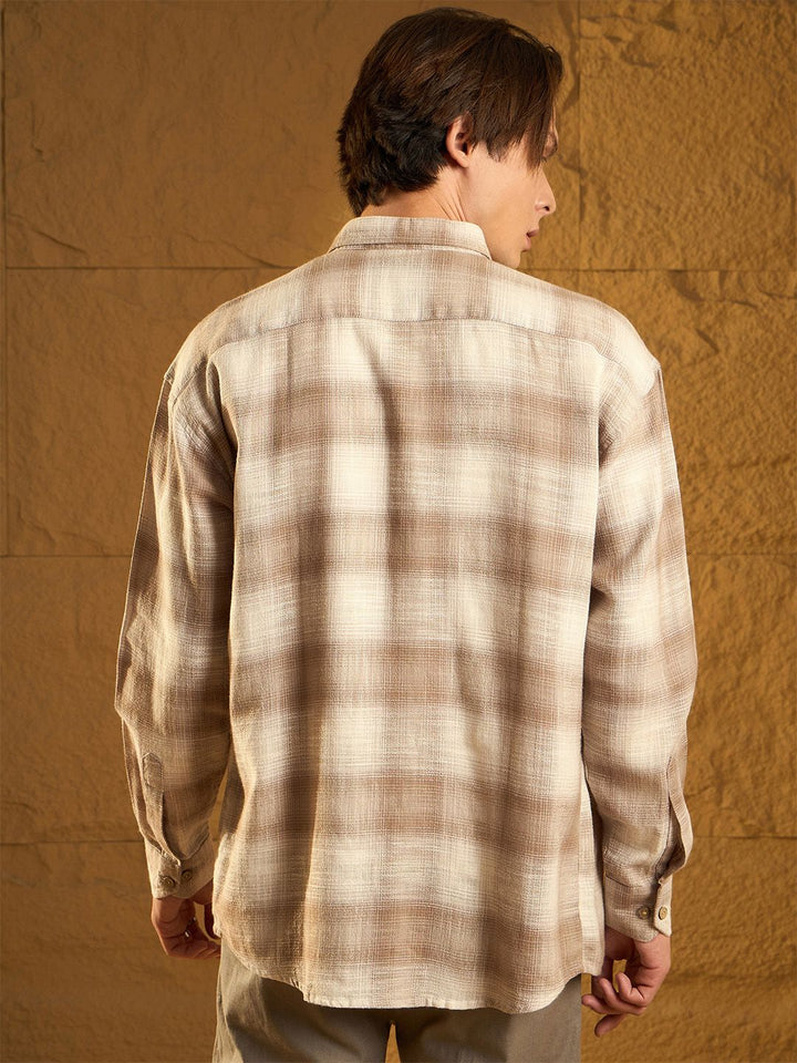 Dennison Men Drop Shoulder Oversized Checked Shirt