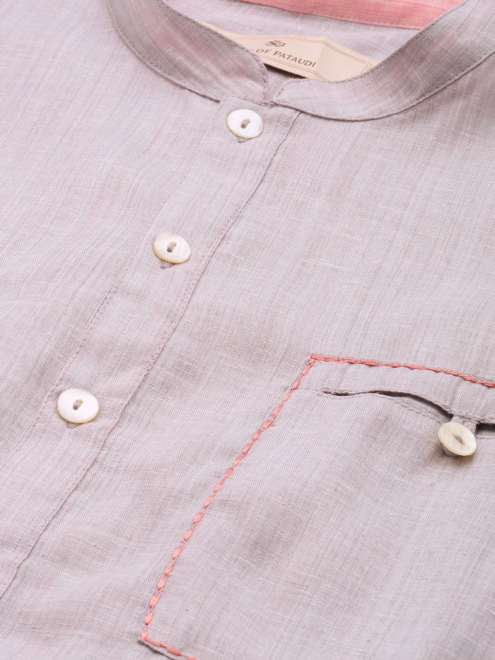 House of Pataudi Solid Rozana Pathani Kurta