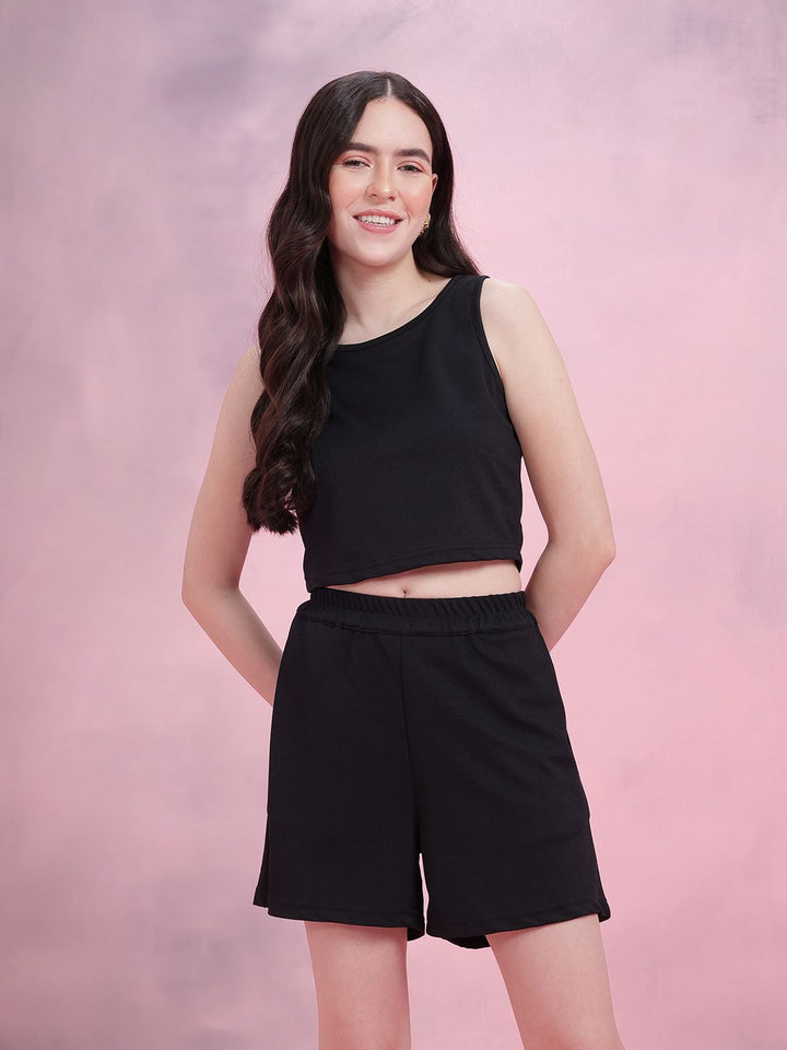 DressBerry Crop Tank Top With Pull On Shorts Co-ords