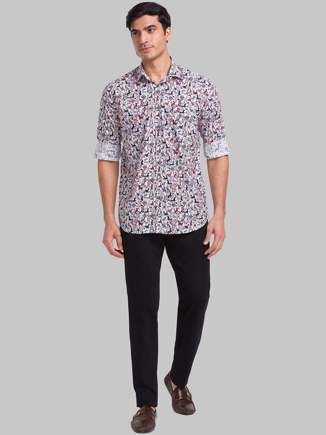 Park Avenue Men Mid-Rise Casual Trousers