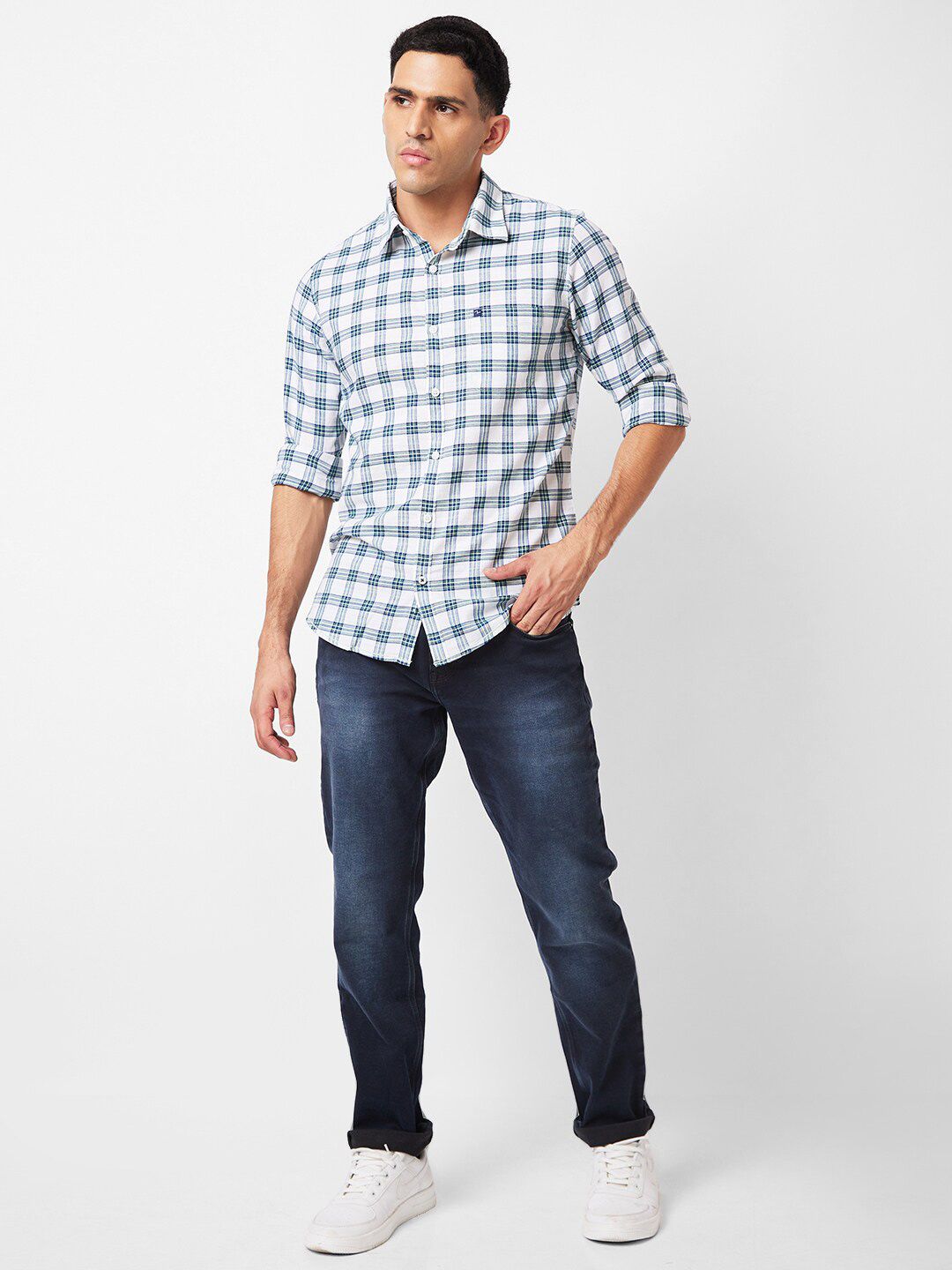 SPYKAR Checked Slim Fit Cotton Casual Shirt