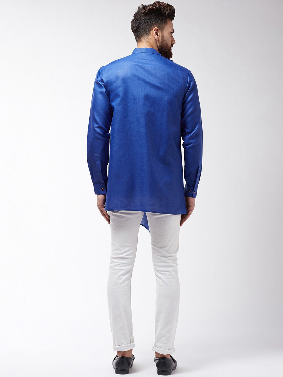 SOJANYA Lelaki Biru Solid Asymmetric Kurta