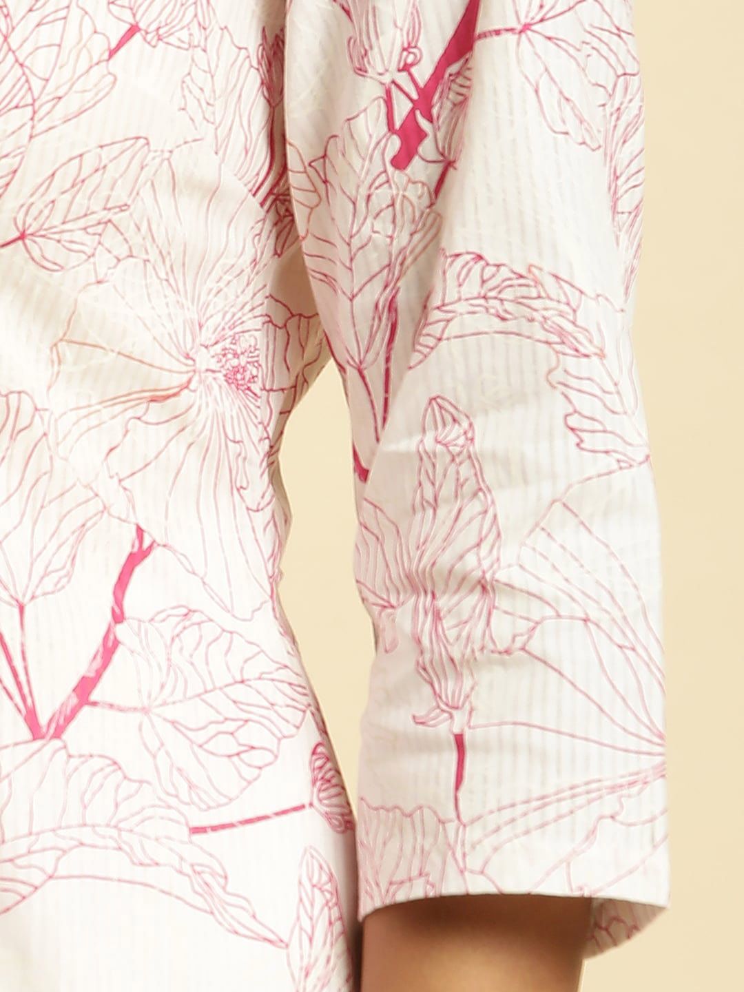 W Floral Printed Pure Cotton Kurta With Trousers