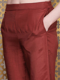 House of Pataudi Floral Embroidered Regular Chikankari Jashn Kurta with Trousers & Dupatta