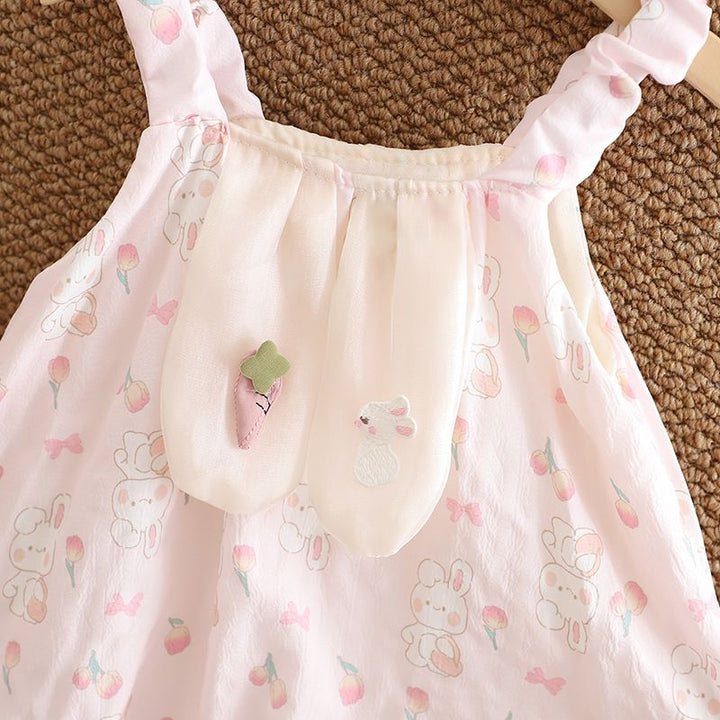 YK Girls Pink & Beige dicetak atas dengan pakaian
