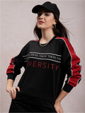 Tokyo Talkies Black Printed Pullover Sweatshirt