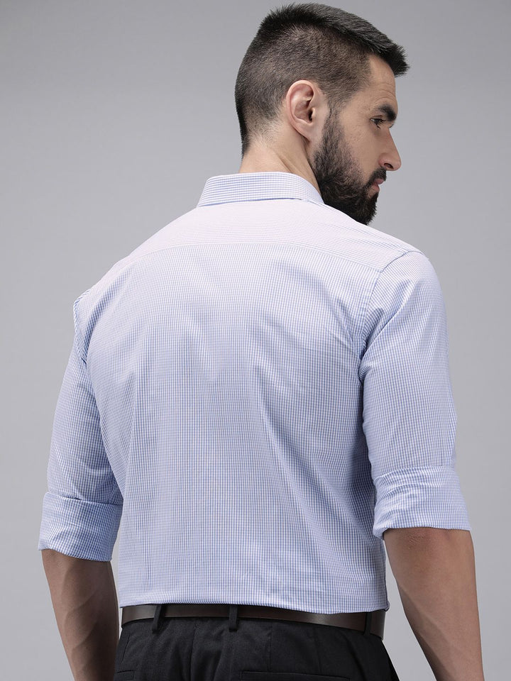 Park Avenue Pure Cotton Slim Fit Micro Checks Opaque Formal Shirt