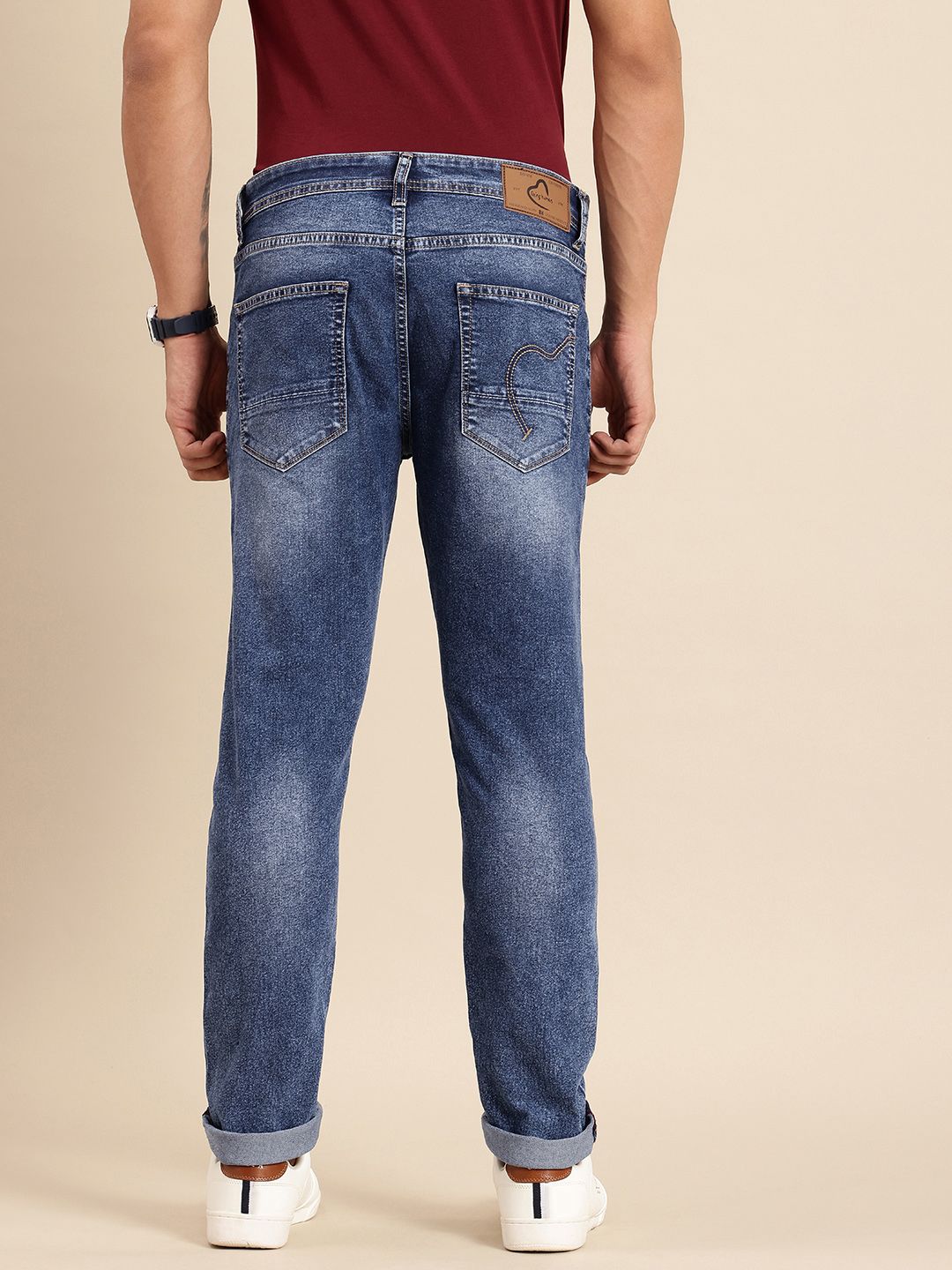 Being Human Men Slim Fit Heavy Fade Stretchable Jeans