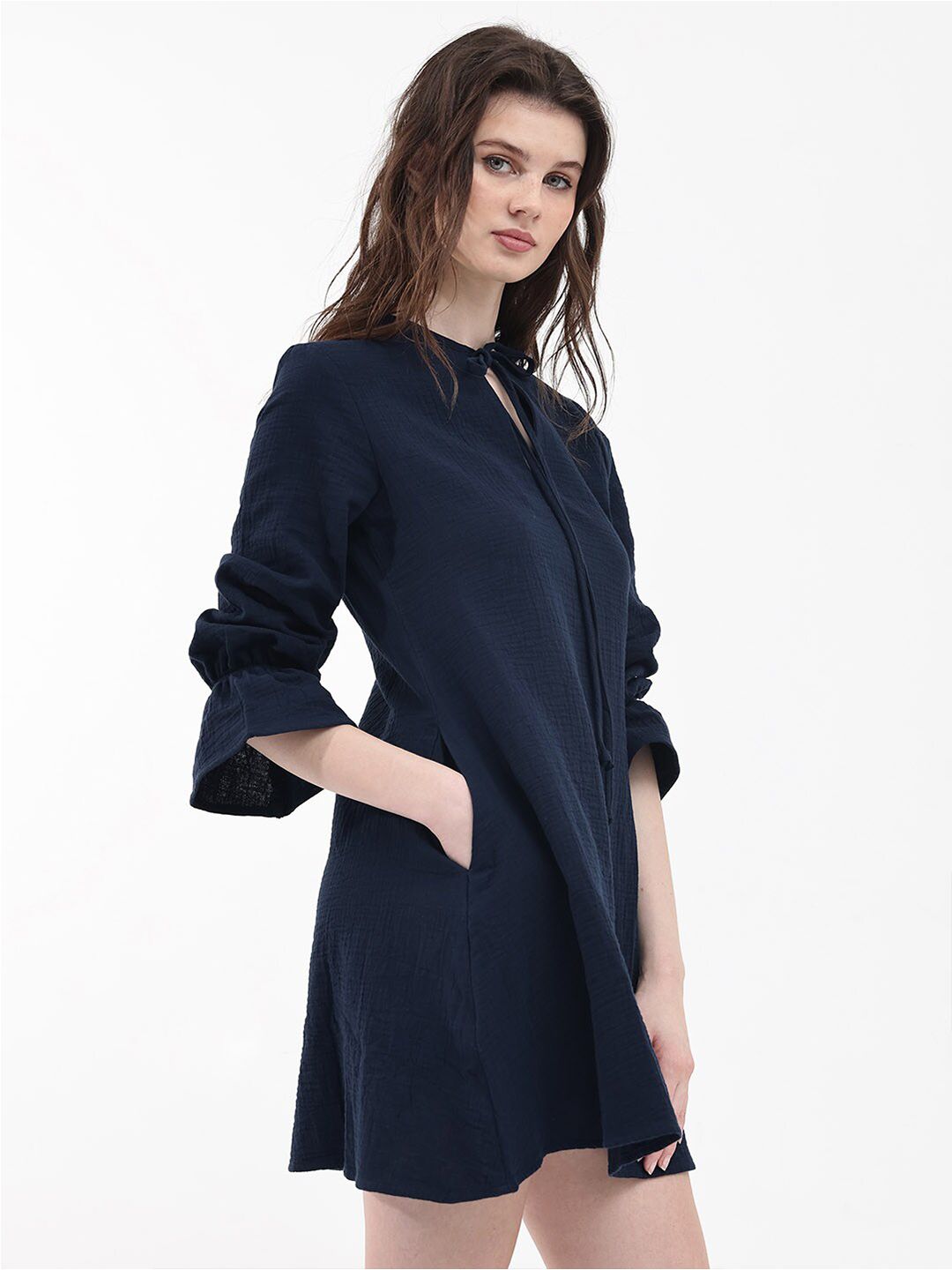RAREISM Puff Sleeve A-Line Dress