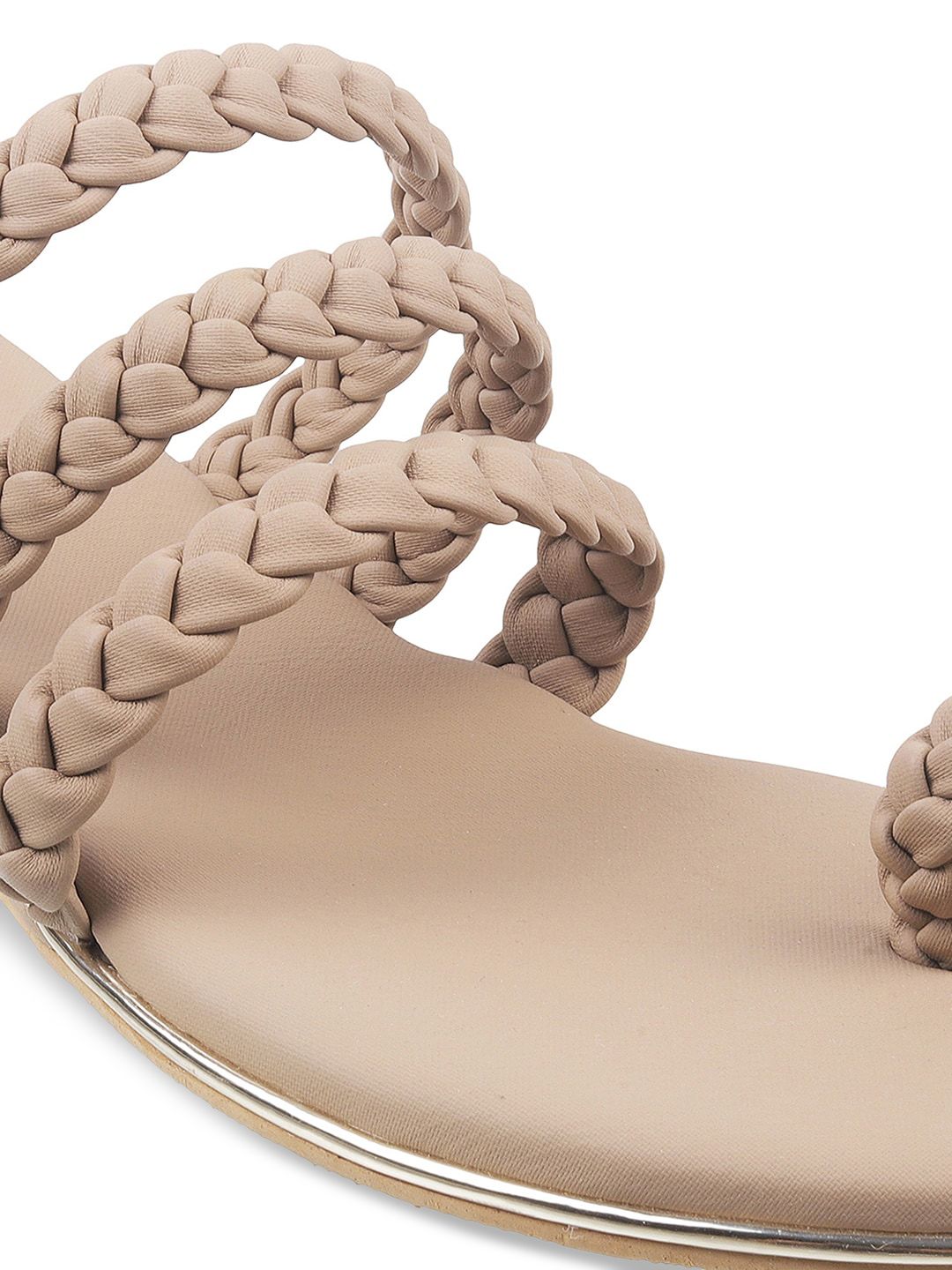 Mochi Women Braided One Toe Flats
