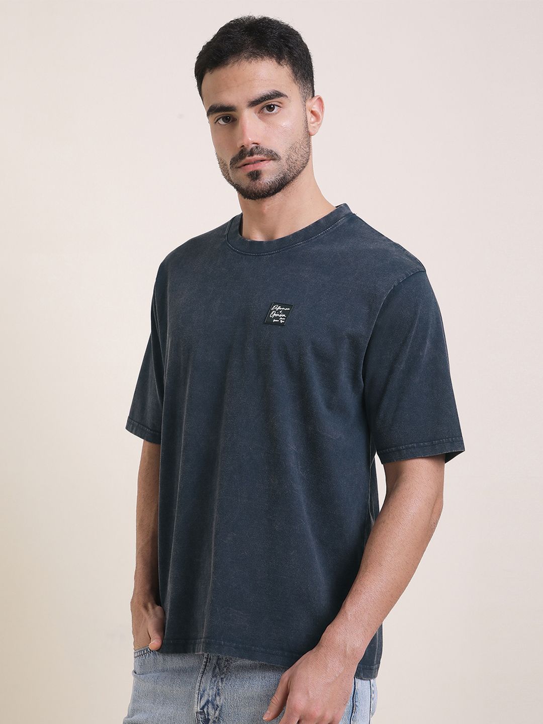 Difference Of Opinion Men Oversized Acid Wash Printed Tshirt