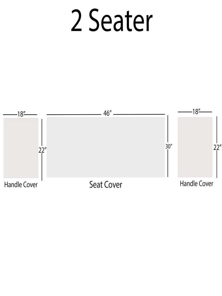STITCHNEST Yellow Printed Jacquard 2-Seater Sofa Cover