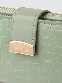 Lino Perros Women Croc Textured Two Fold Wallet