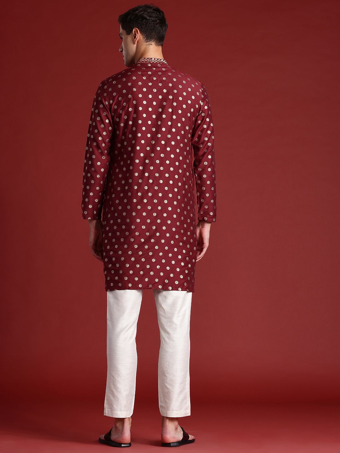 Anouk Floral Ethnic Printed Embroidered Detail Kurta with Trousers Set