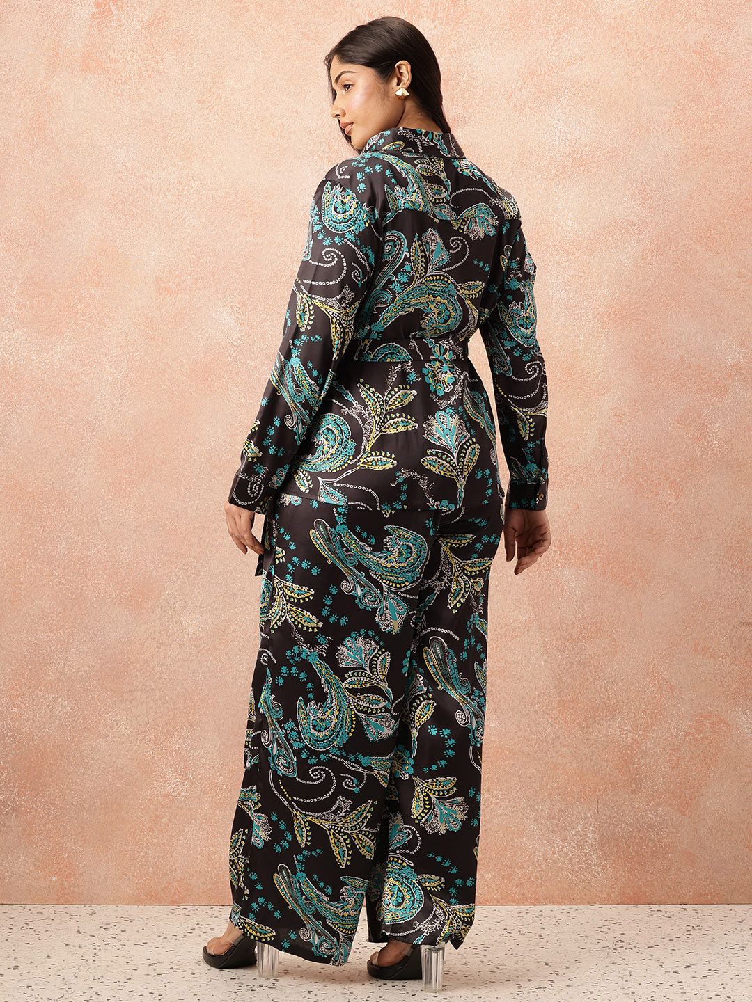 all about you Plus Size Floral Print Co-Ords With a Tie-ups Belt