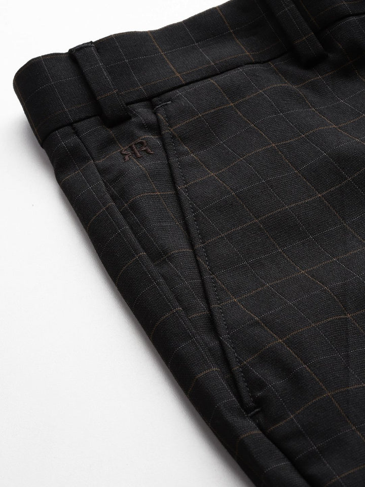 Raymond Men Checked Regular Fit Formal Trousers