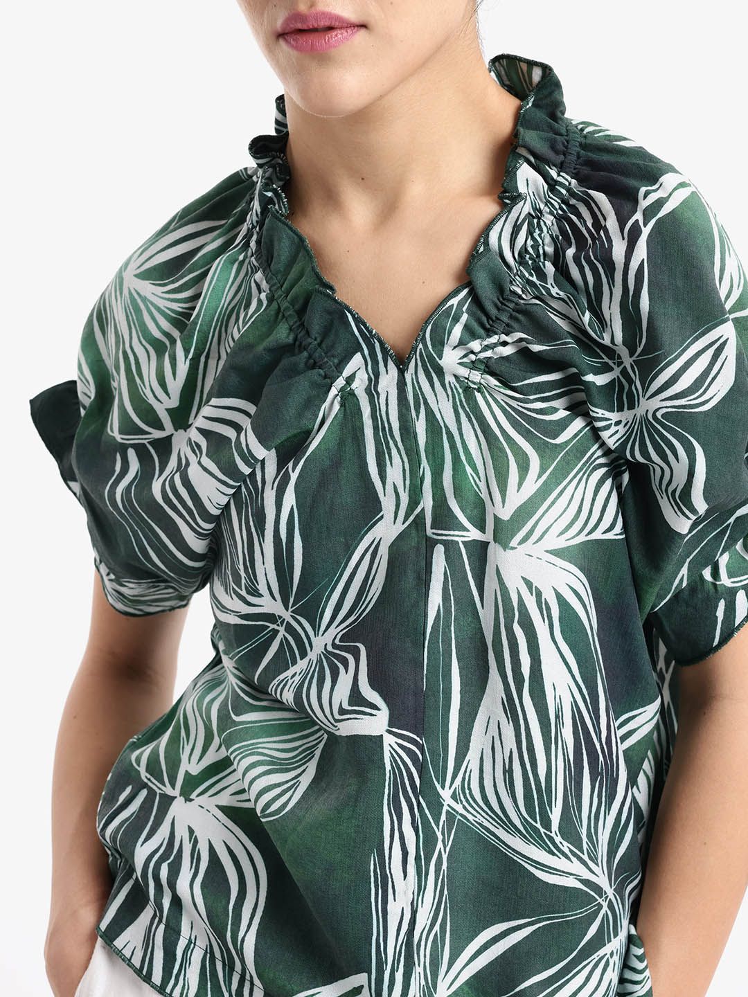 RAREISM Tropical Print Top
