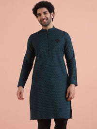 KISAH Men Floral Embroidered Kurta