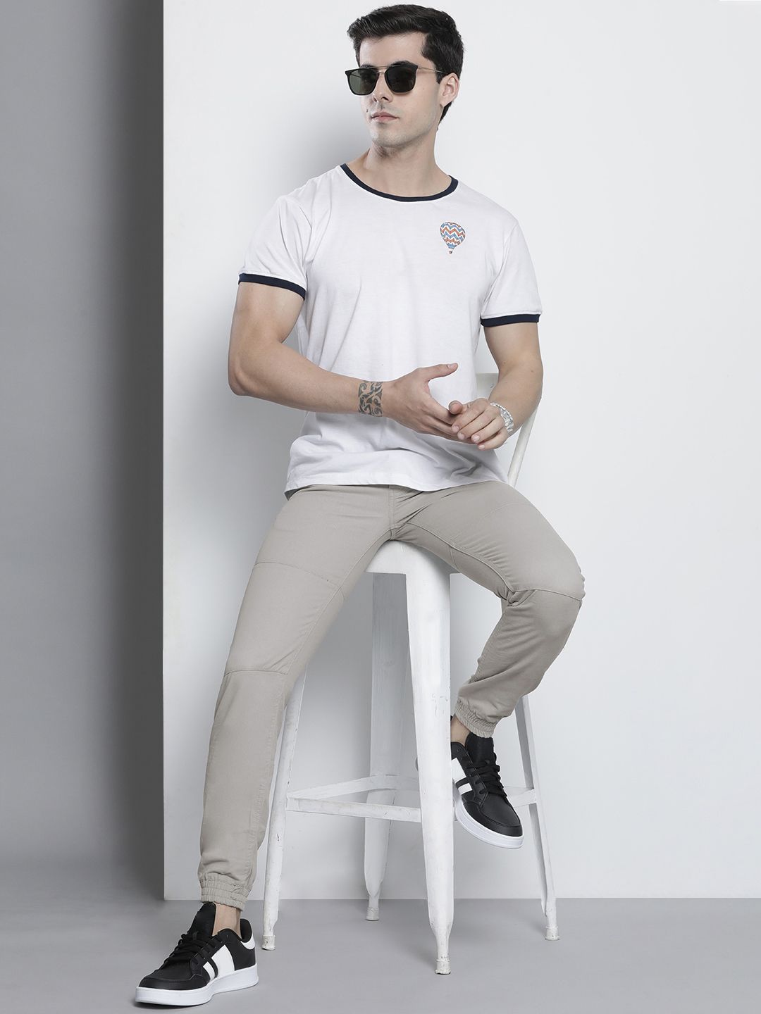 The Indian Garage Co Men Grey Joggers Trousers