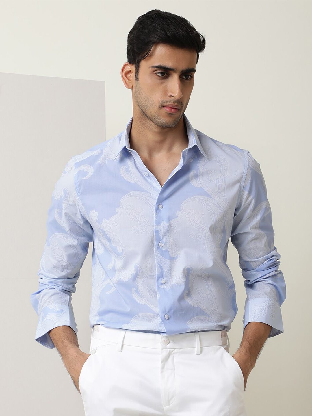 RARE RABBIT Men Dale Camouflage Printed Slim Fit Cotton Shirt