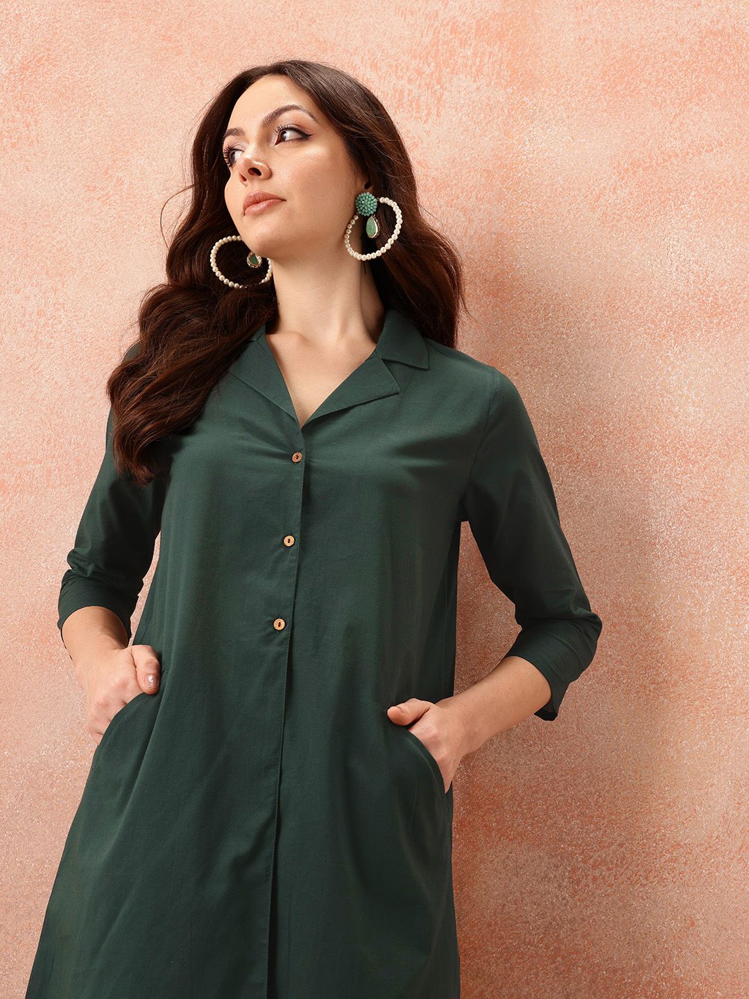 all about you Women Pure Cotton Shirt Kurta with Trousers