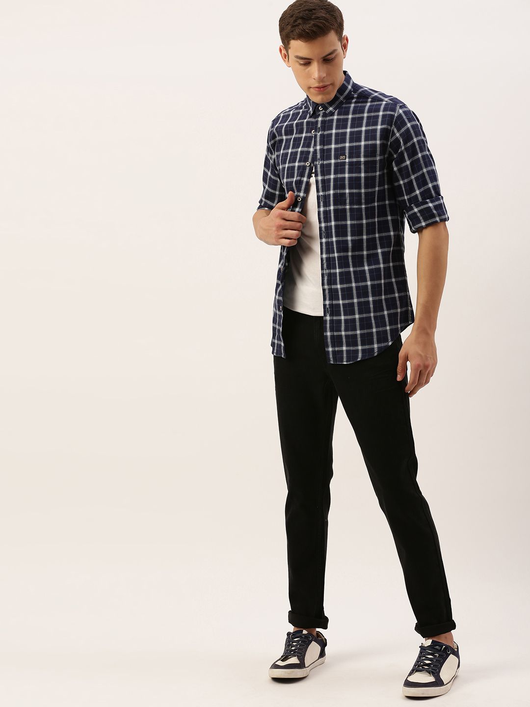 The Indian Garage Co Men Black Slim Fit Mid-Rise Clean Look Jeans