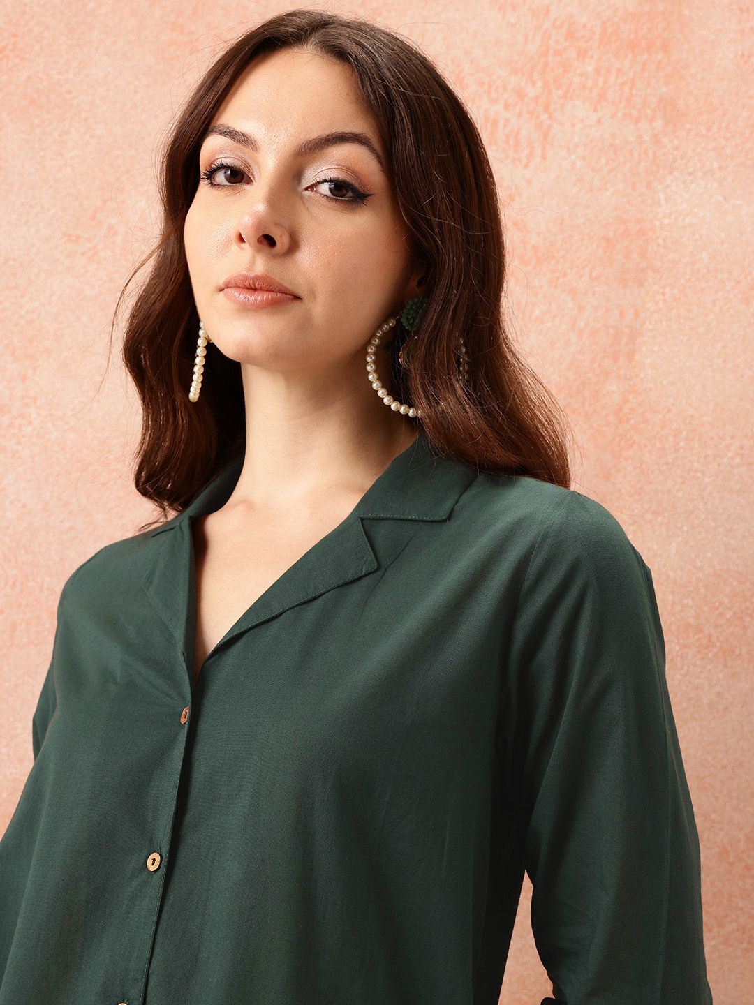 all about you Women Pure Cotton Shirt Kurta with Trousers