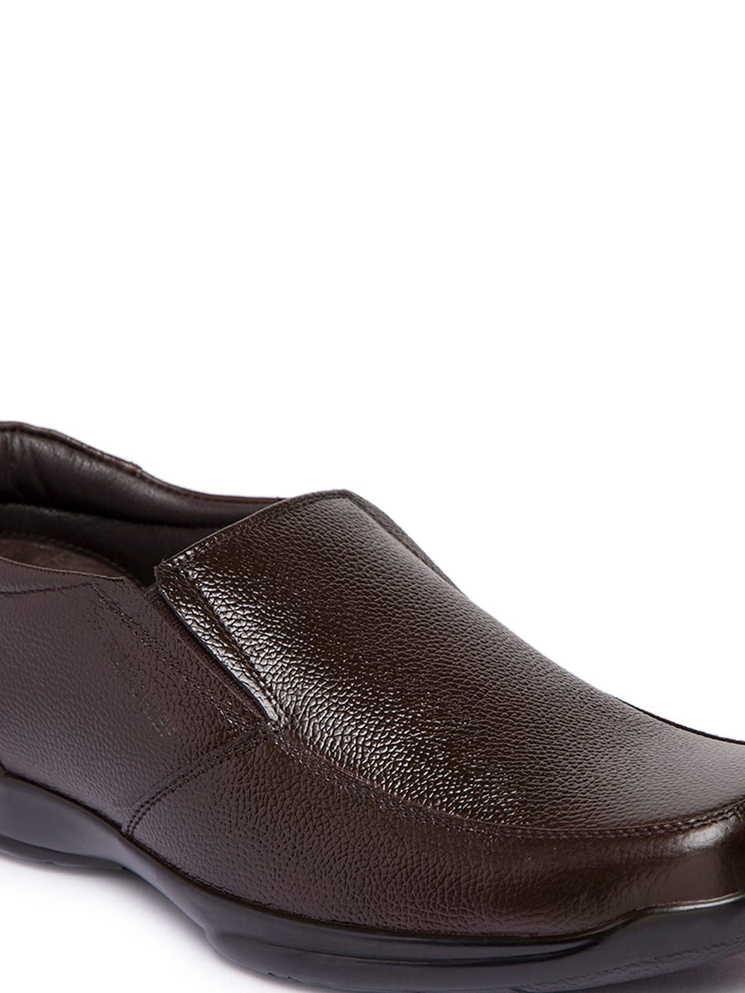 Red Chief Men Brown Genuine Leather Formal Slip-Ons