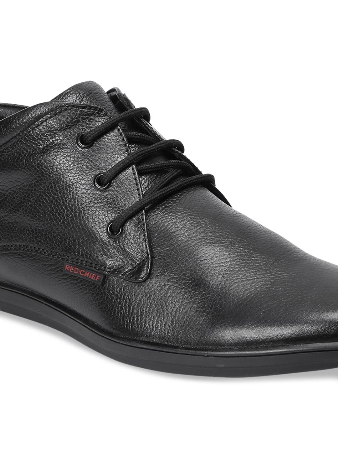 Red Chief Men Black Leather Formal Derby