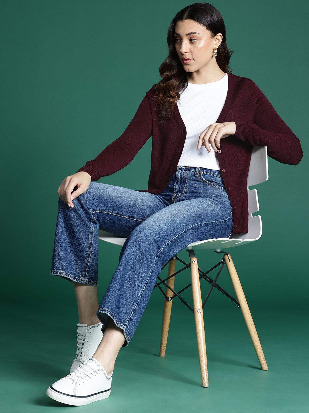 DressBerry Knitted Longline Acrylic Cardigan Sweater