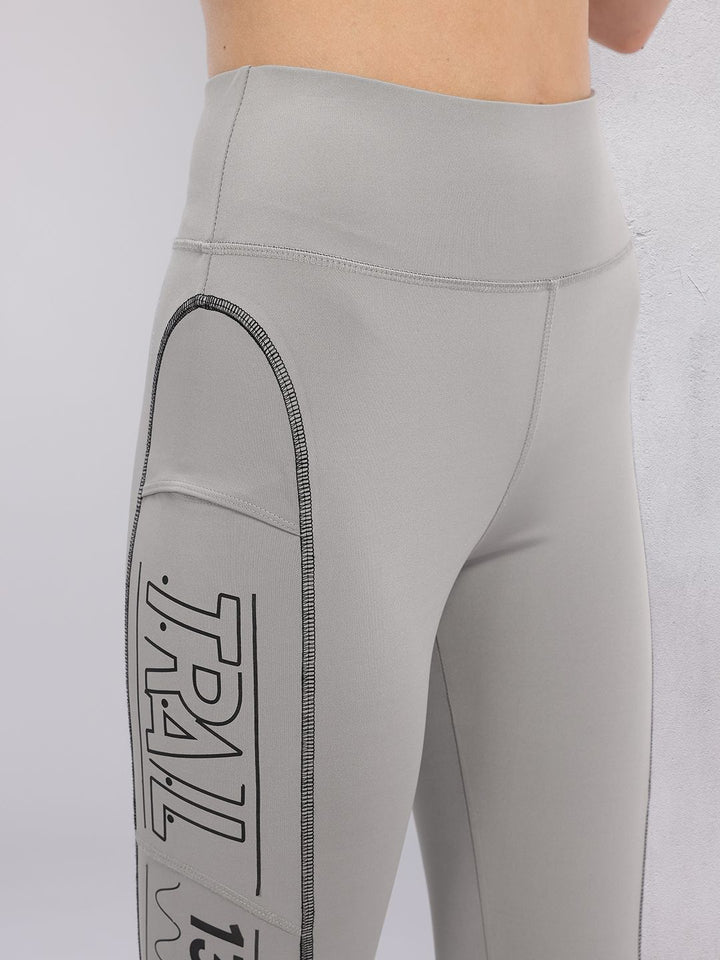 HRX by Hrithik Roshan Women Typography Printed Rapid-Dry Running Tights
