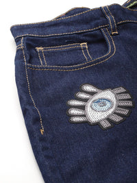 DressBerry Women Boyfriend Fit High-Rise Embellished Stretchable Jeans