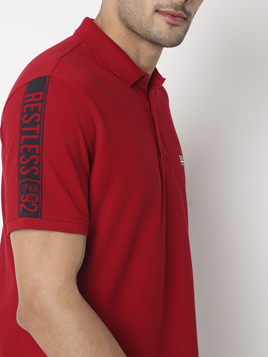 SPYKAR Polo Collar Slim Fit Pure Cotton T-shirt