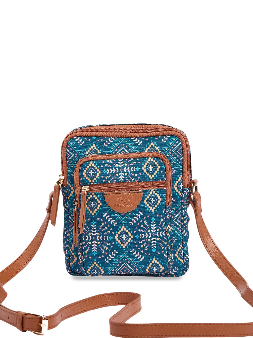 TEAL BY CHUMBAK Ethnic Motifs Printed Sling Bag