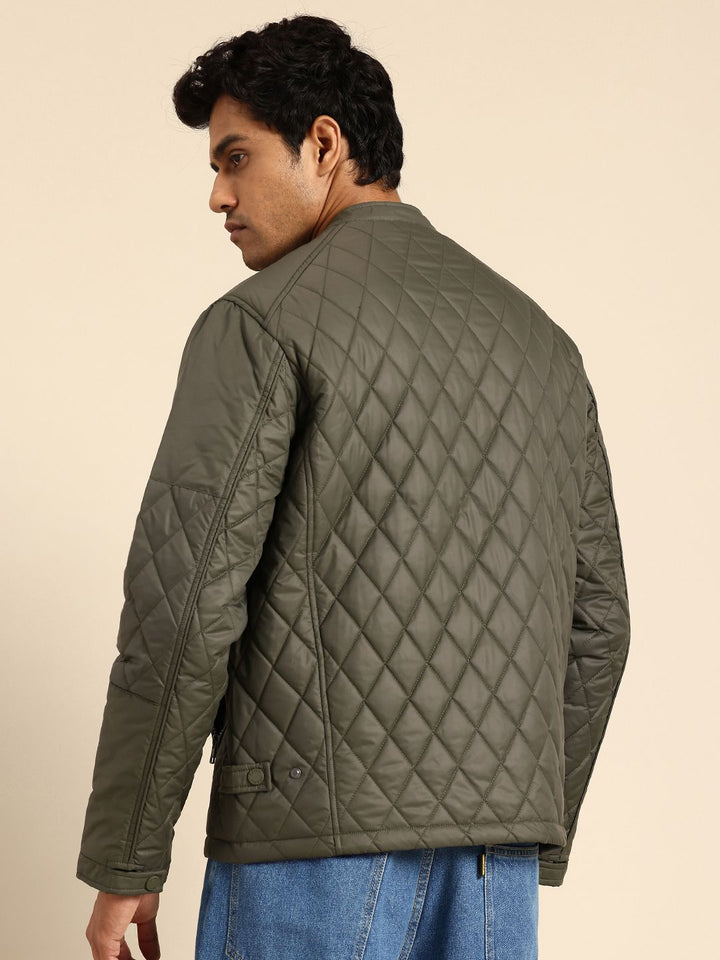 Being Human Double Collar Quilted Jacket