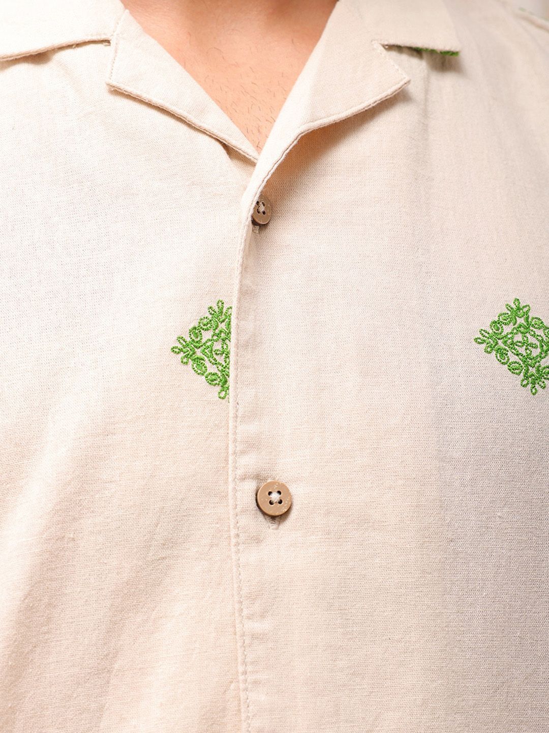 The Indian Garage Co Men Relaxed Fit Embroidery Resortwear Shirt