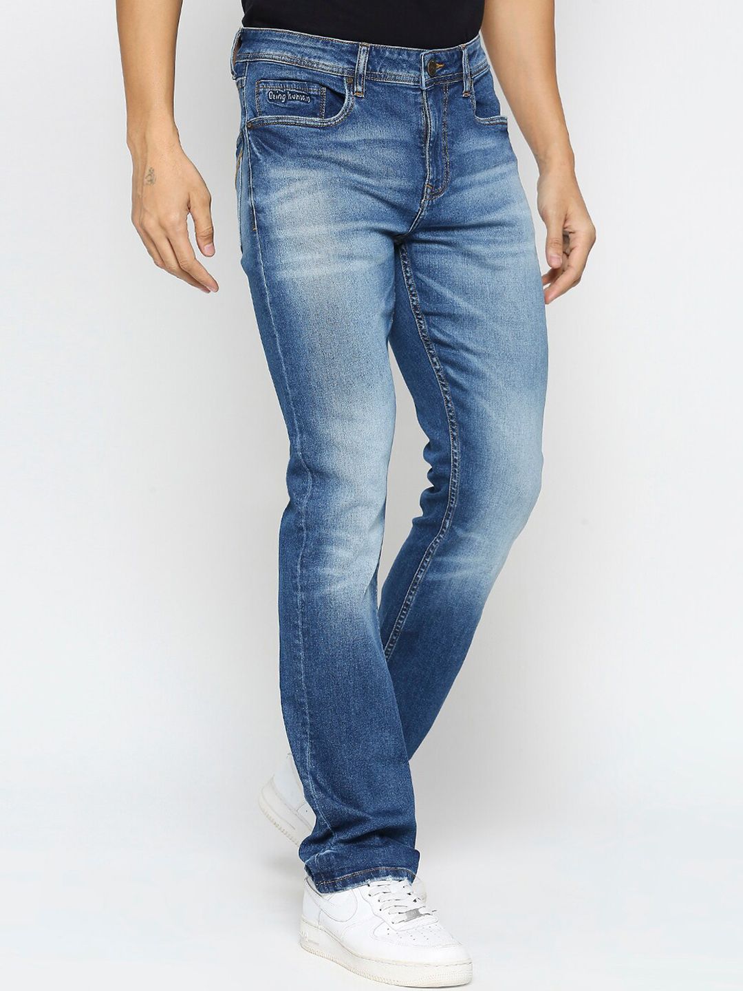 Being Human Men Clean Look Mid-Rise Heavy Fade Jeans