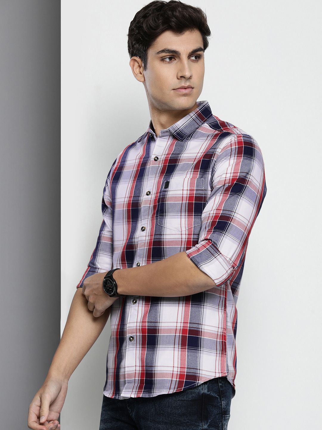 The Indian Garage Co Men Tartan Checked Casual Shirt