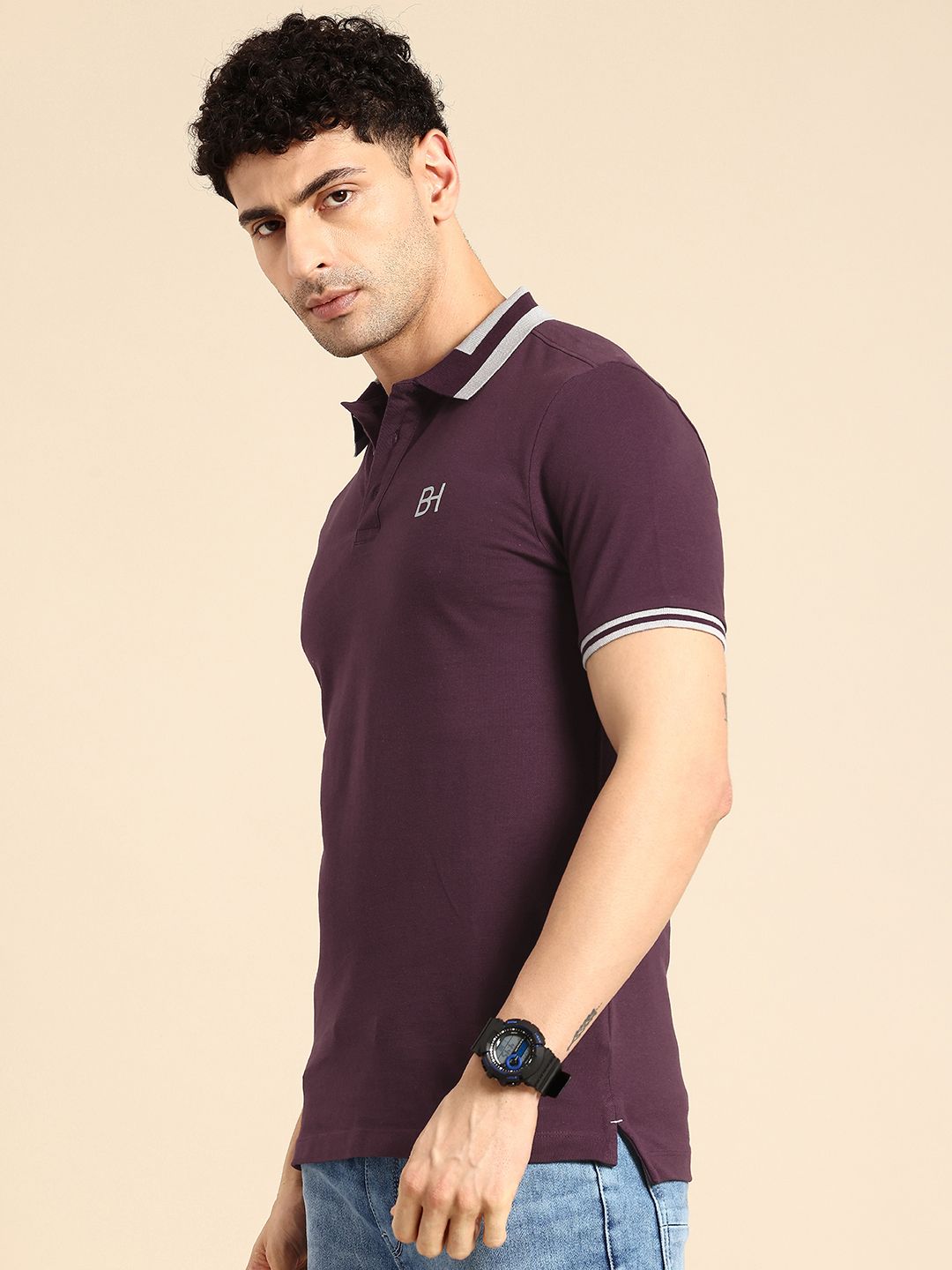 Being Human Polo Collar Pure Cotton T-shirt