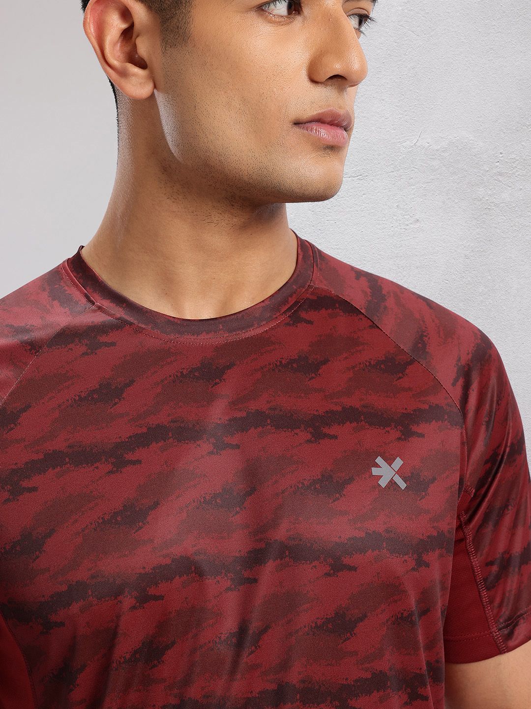 HRX by Hrithik Roshan Abstract Print Rapid-Dry Training T-shirt