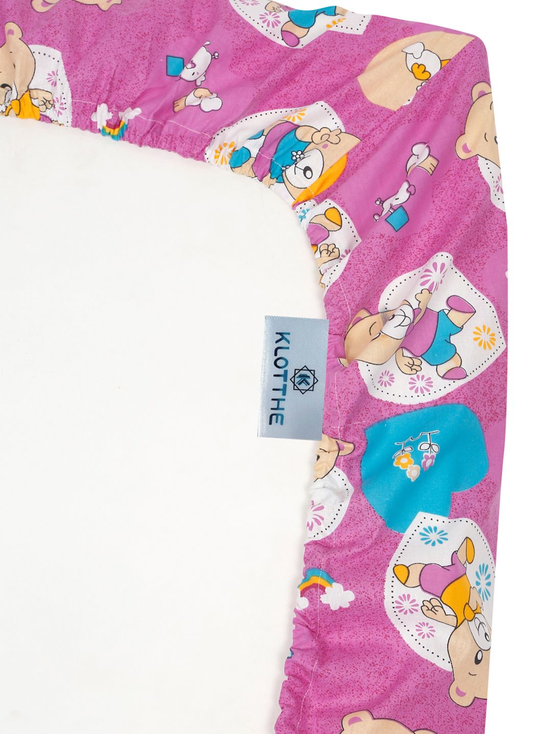 KLOTTHE Purple Conversational Pure Cotton 400 TC Dilengkapi Cadar Bujang Halus dengan Sarung Bantal-89 x 59 inci