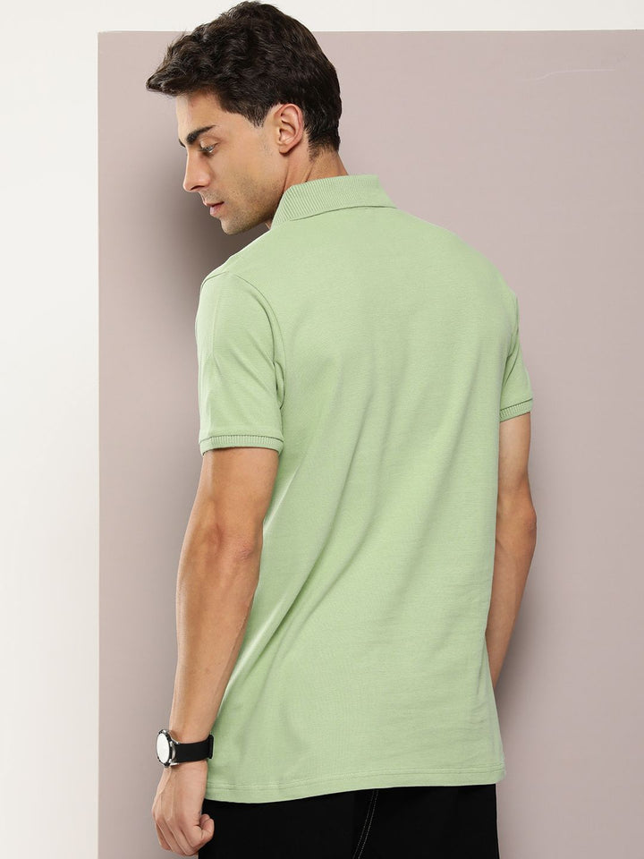 DILLINGER Men Polo Collar Honeycomb Structure T-shirt