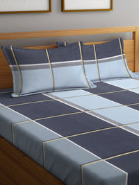 KLOTTHE Geometric Printed 300 TC King Bedsheet with 2 Pillow Covers
