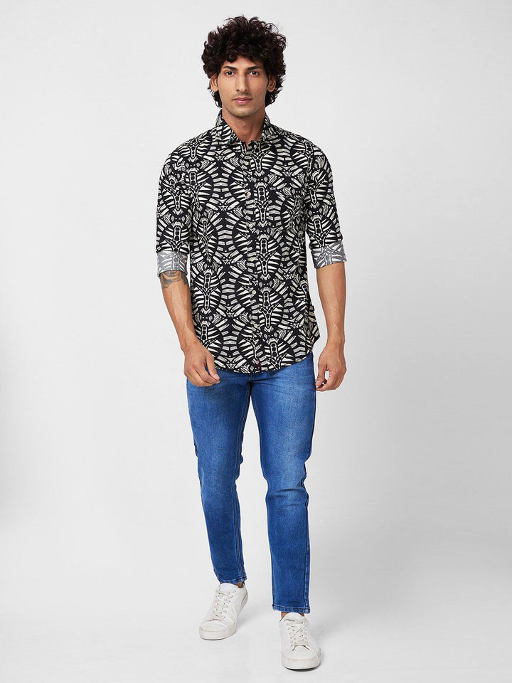 SPYKAR Men Slim Fit Printed Cotton Casual Shirt