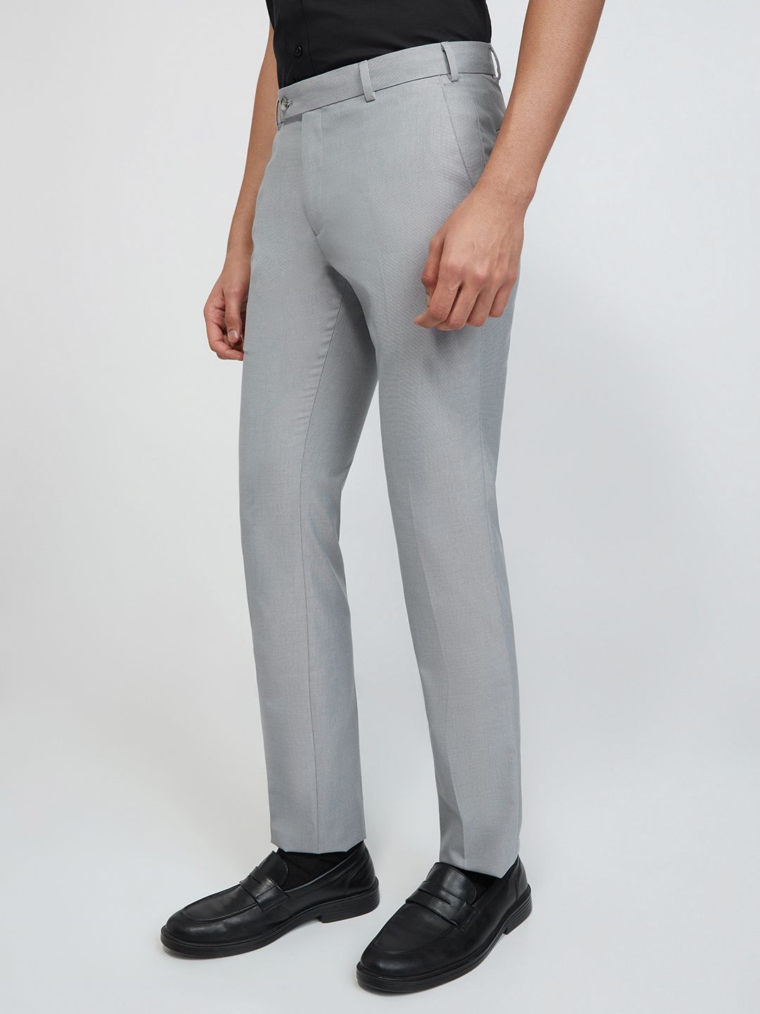 Raymond Men Textured Slim Fit Easy Wash Trousers